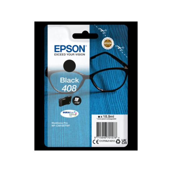 Epson No.408 (T09J1) Black patron 18,9ml (eredeti) Workforce Pro WF-C4810 széria 