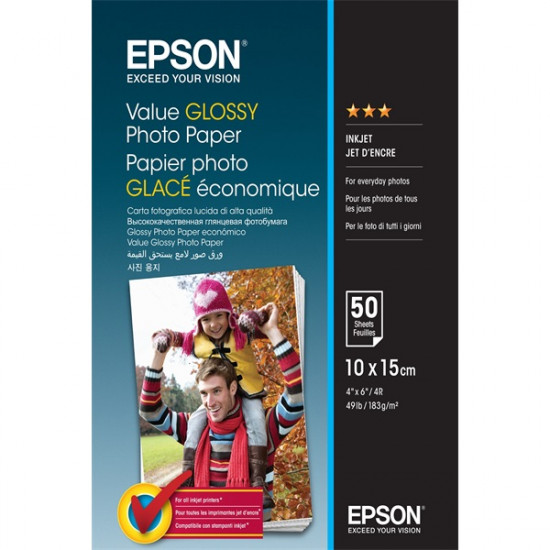 EPSON Fotópapír Value Glossy 10x15, 183 g/m2, 100 sheets (C13S400039)