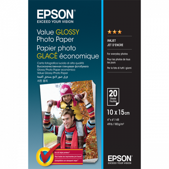 EPSON Fotópapír Value Glossy 10x15, 183 g/m2, 20 sheets (C13S400037)