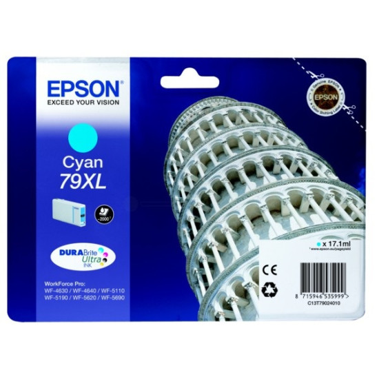 EPSON Patron WorkForce Pro WP-5000 Series Ink Cartridge XL Kék (Cyan) 2k (C13T79024010)