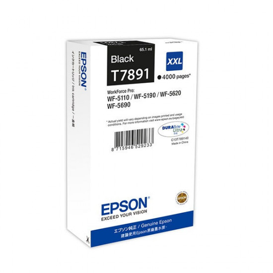 Epson T7891 Black patron 4K (eredeti) C13T789140 Workforce Pro WF-5110/5190/5620/5690 széria