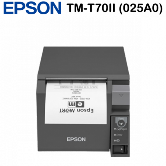 Epson TM-T70II (025A0) blokknyomtató, Serial + Built-in USB, PS, Black, EU, Black, Drawer kick-out, RS-232, Partial Cut