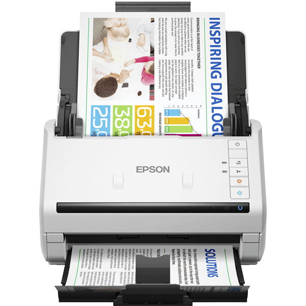 Az EPSON WorkForce DS-530II önállóan működő hálózati szkenner intelligens választás, mely lehetővé teszi a különböző helyekre történő szkennelést.