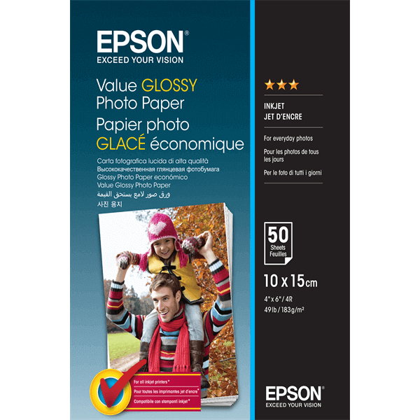 Ne habozzon, válassza az EPSON Value Glossy papírt (C13S400038), ha az Ön számára fontos a kedvező árú, de megbízható fotónyomtatási kellékanyag!