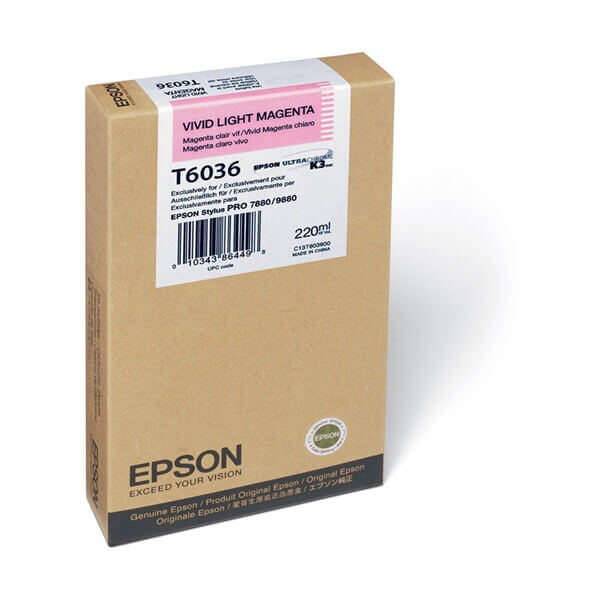 EPSON Patron Vivid Stylus Pro 7800/9800 220ml, Világos Piros (Vivid Light Magenta) (C13T603600)