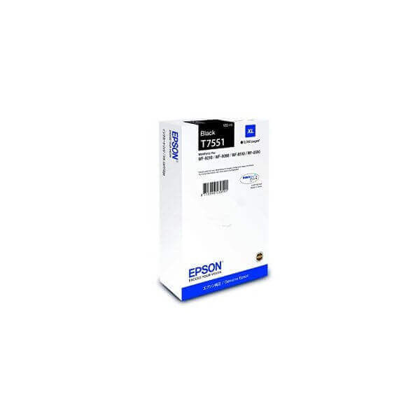 Epson T7551 Black patron 5k (eredeti) C13T75514N Workforce Pro WF-8010/8090/8510/8590 széria