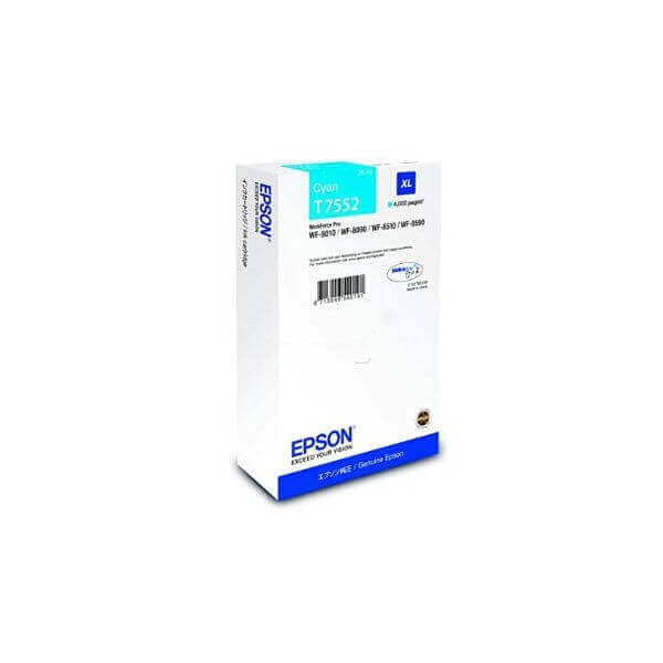 Epson T7552 Cyan patron 4k (eredeti) C13T75524N Workforce Pro WF-8010/8090/8510/8590 széria