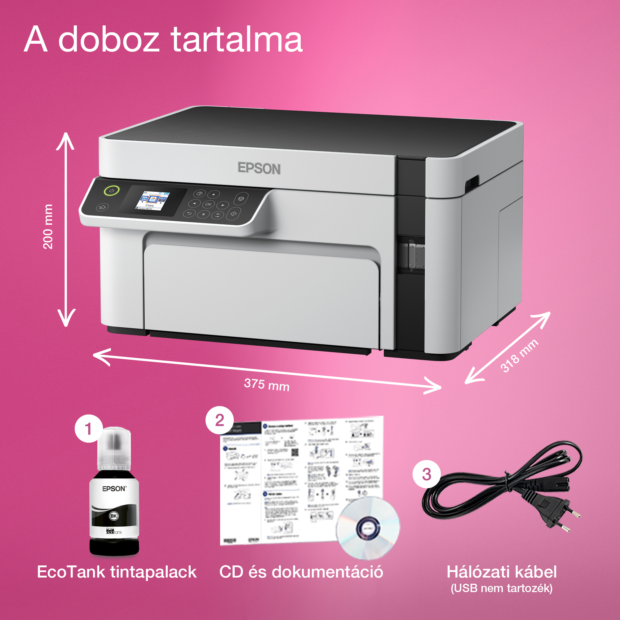 epson tintasugaras nyomtató ecotank m2120 (a4, mfp, 1440x720 dpi, 32 lap/perc, usb/wifi)