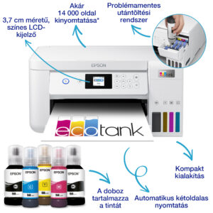 epson tintasugaras nyomtató ecotank l4266 (a4, mfp, színes, 5760x1440 dpi, 33 lap/perc, duplex, usb/wifi/wifi direct)