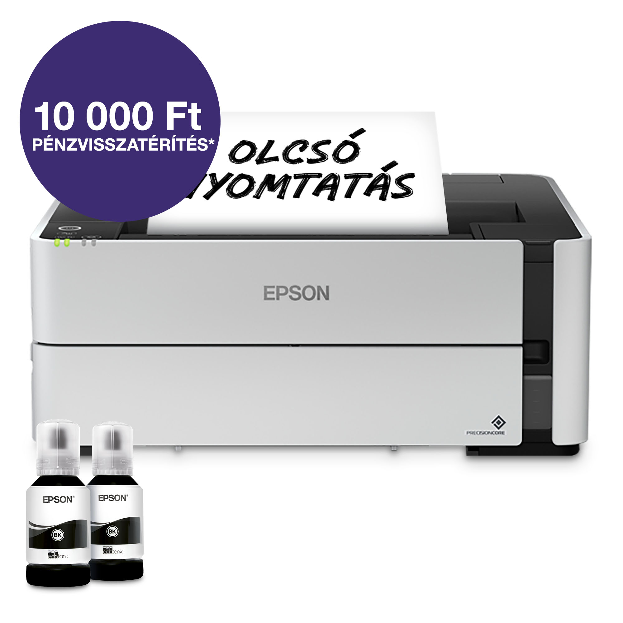 epson ecotank m1170 a4, 1200x2400 dpi, 39 lap/perc, usb/lan/wifi mono fehér tintasugaras nyomtató