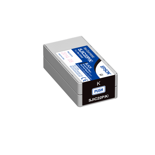 Epson SJIC22P(K) BLACK patron 32.5 ml (eredeti) C33S020601 C3500 címkenyomtatóhoz