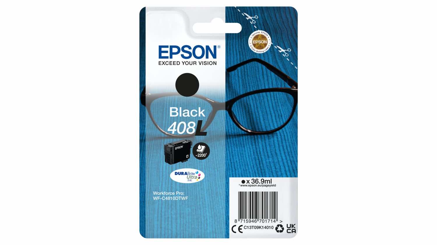 Az Epson DURABrite Ultra tinta 408-as sorozatával professzionális dokumentumokat nyomtathat, amelyek ellenállnak a víznek és nem kenődnek el, még szövegkiemelő használata esetén sem.