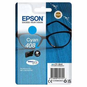 Epson No.408L (T09K2) Cyan patron 21,6 ml, WorkForce Pro WF-C4810 széria. Vízzel és szövegkiemelővel szemben ellenálló nyomtatás. Tartós és élénk dokumentumok.