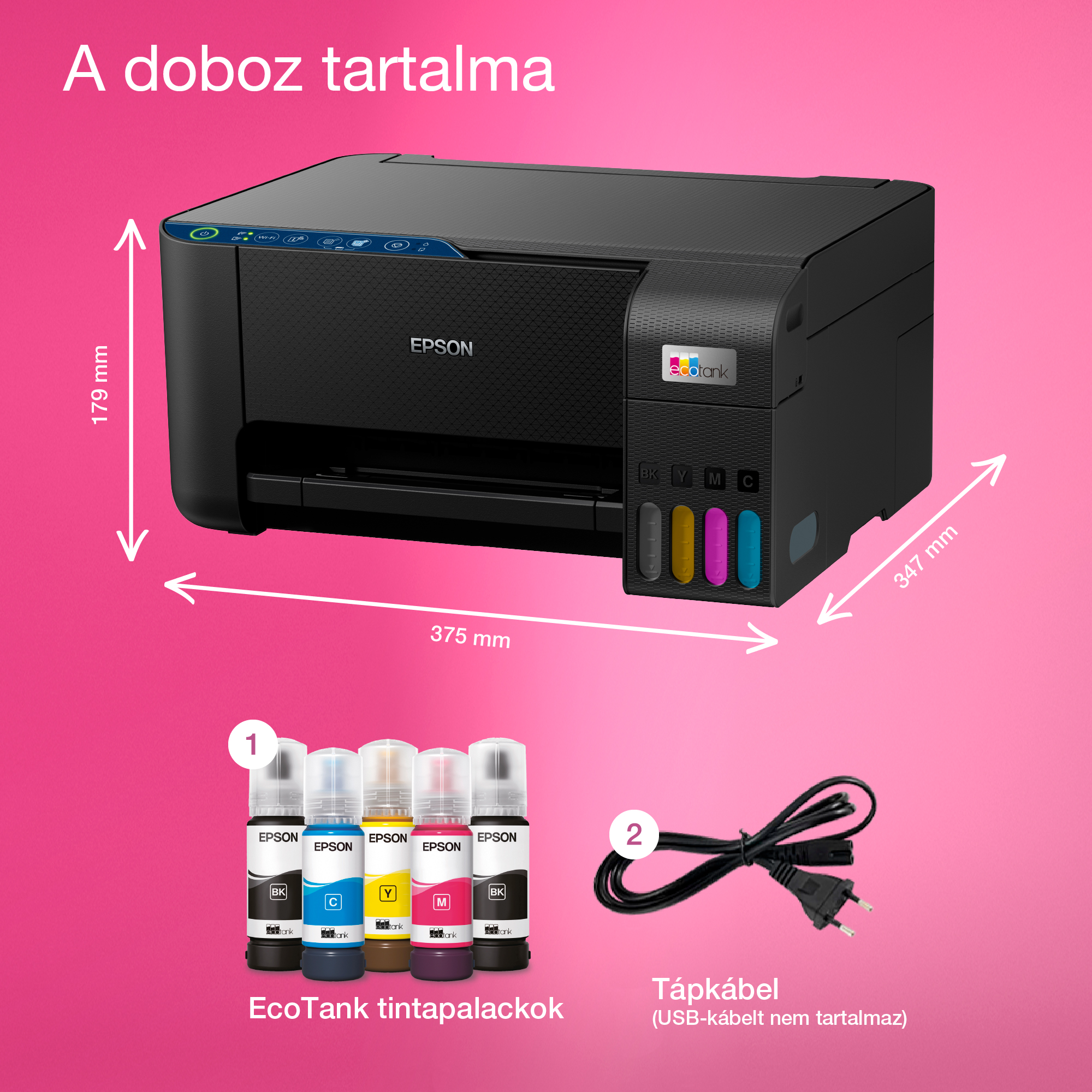 epson tintasugaras nyomtató ecotank l3271 (a4, mfp, színes, 5760x1440 dpi, 33 lap/perc, usb/wifi) (c11cj67435)