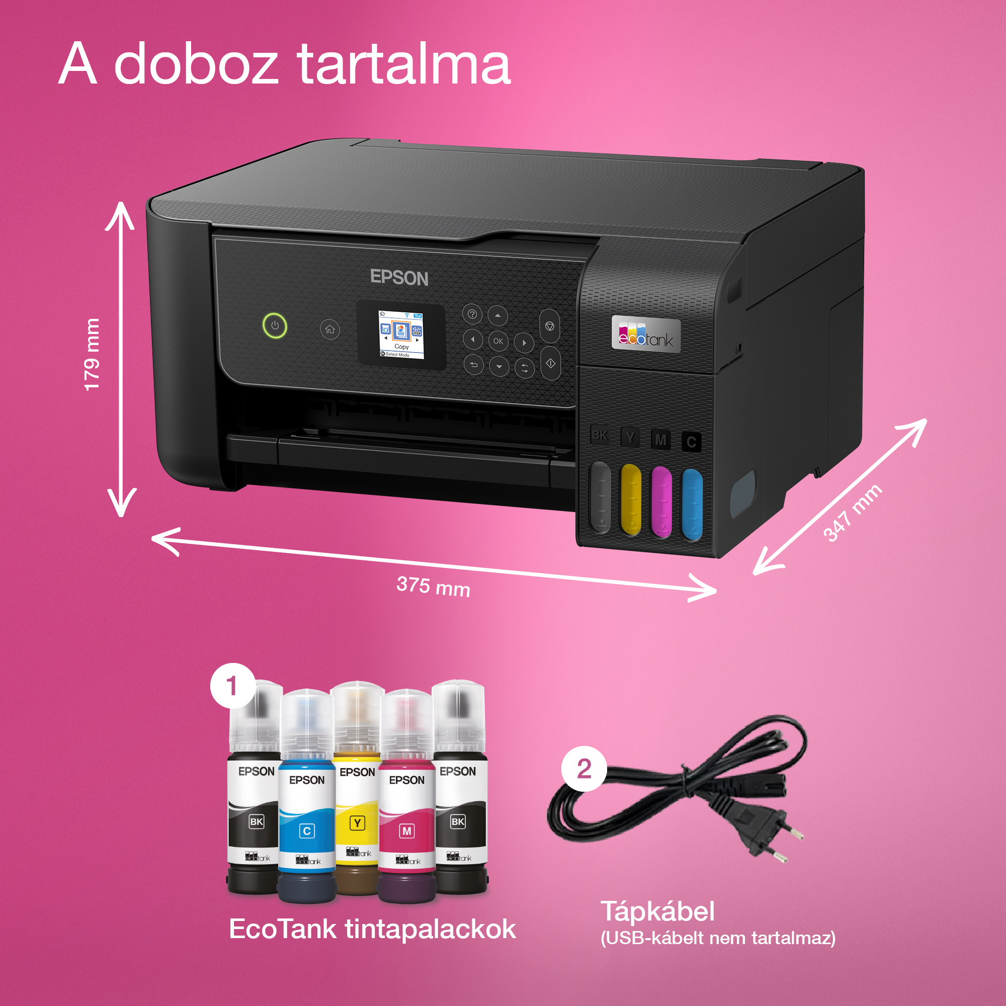 epson tintasugaras nyomtató ecotank l3280 (a4, mfp, színes, 5760x1440 dpi, 33 lap/perc, usb/wifi) (c11cj66426)