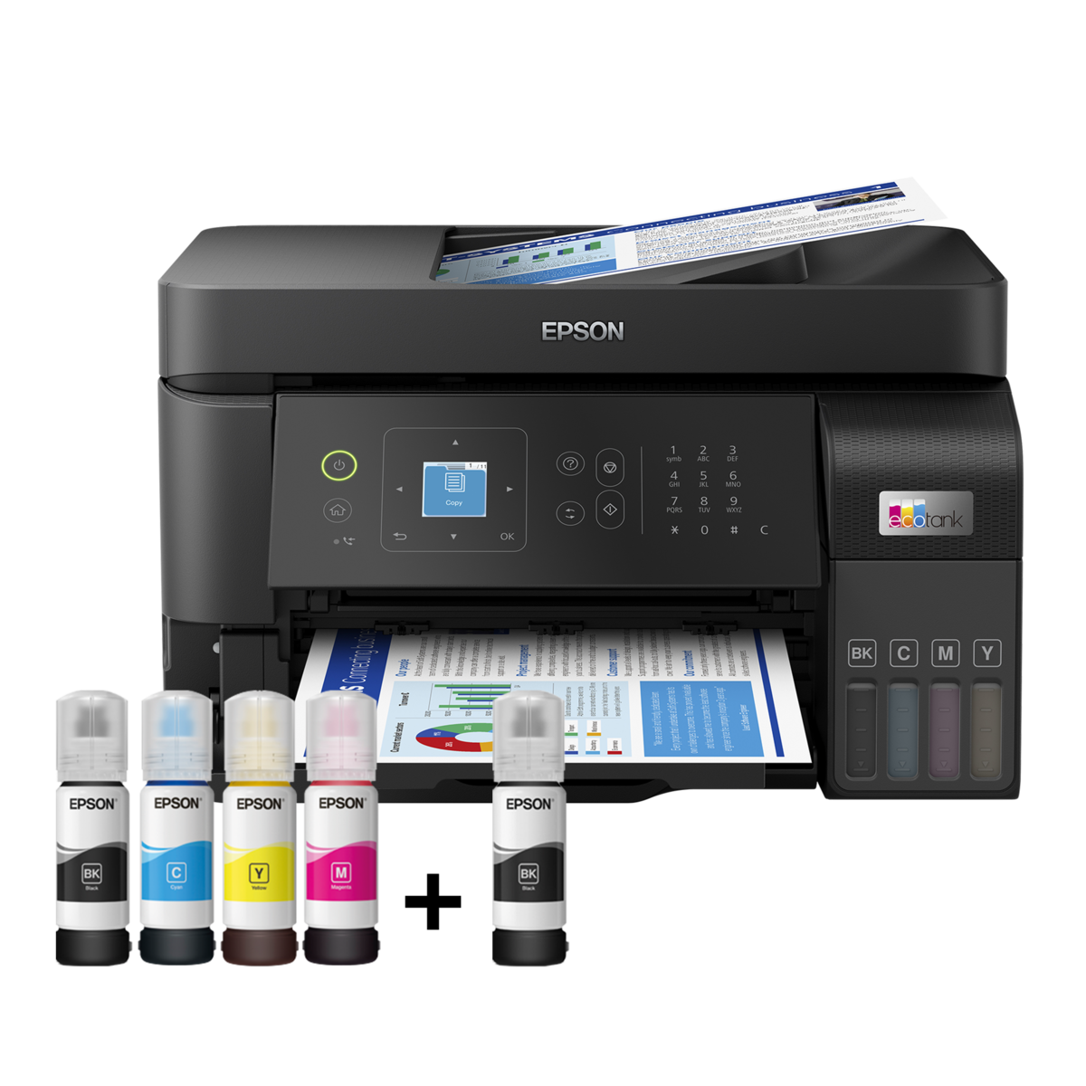 Spóroljon a nyomtatáson az Epson EcoTank L5590-nel! Ez a multifunkciós színes nyomtató patronmentes, olcsó utántöltővel, Wi-Fi-vel és ADF-fel.