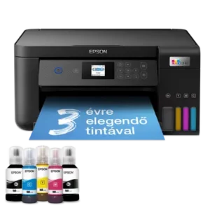 A modern kialakítású Epson EcoTank L4260 nyomtató használatával vezeték nélkül, rendkívül alacsony akár 90 százalékkal kisebb lapköltséggel nyomtathat.