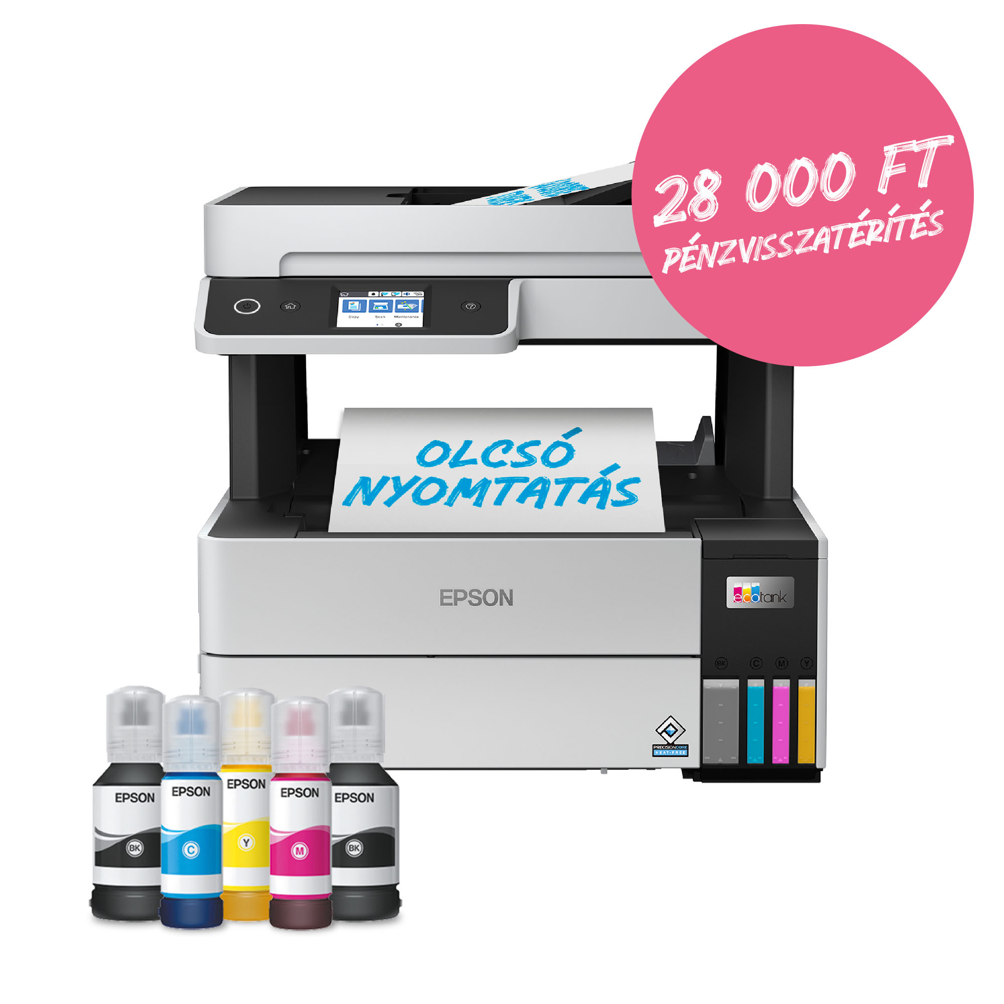EPSON EcoTank L6460 A4, MFP, színes,4800×1200 DPI,17 lap/perc, duplex, ADF, USB/LAN/Wifi tintasugaras nyomtató