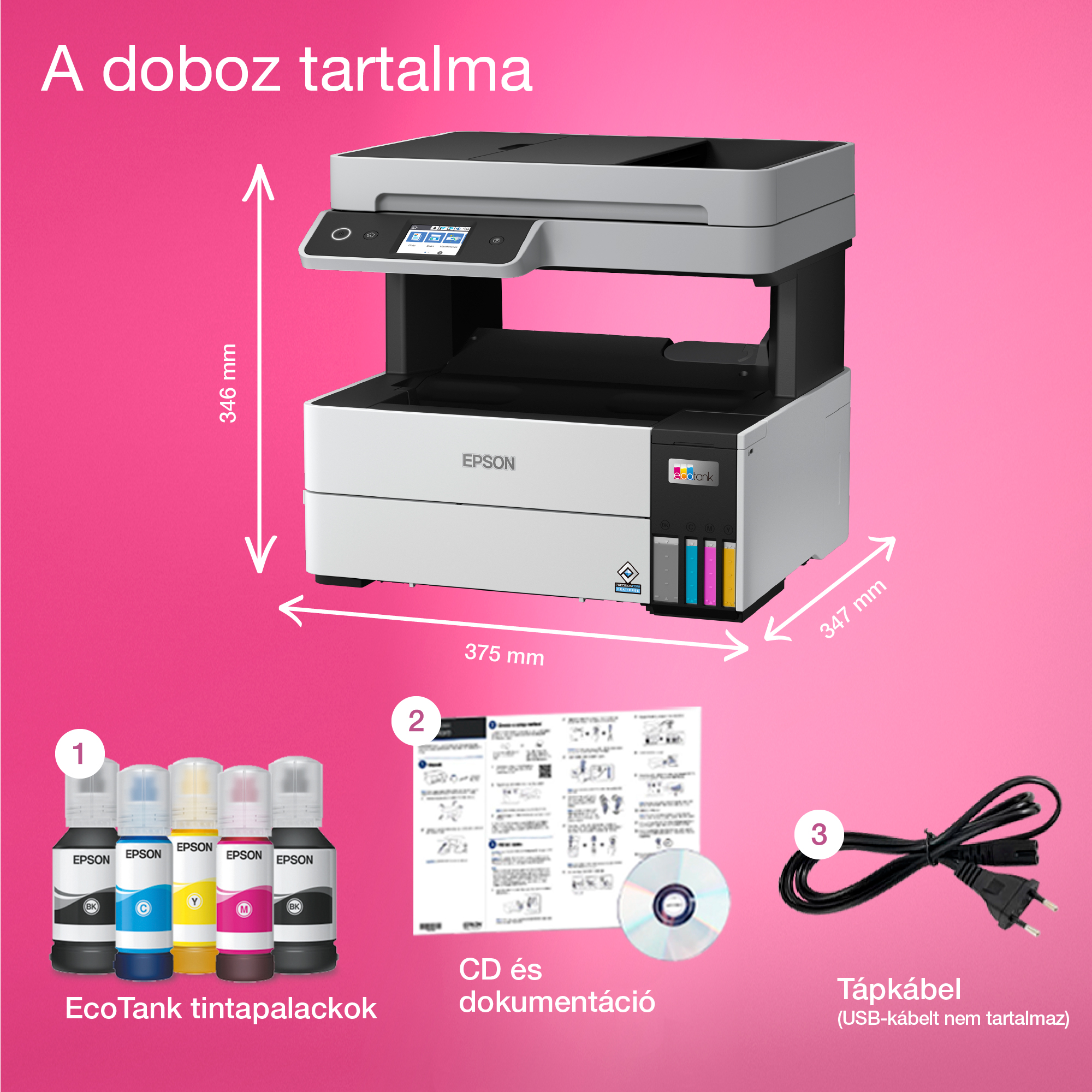 epson ecotank l6460 a4, mfp, színes,4800x1200 dpi,37 lap/perc, duplex, adf, usb/lan/wifi tintasugaras nyomtató
