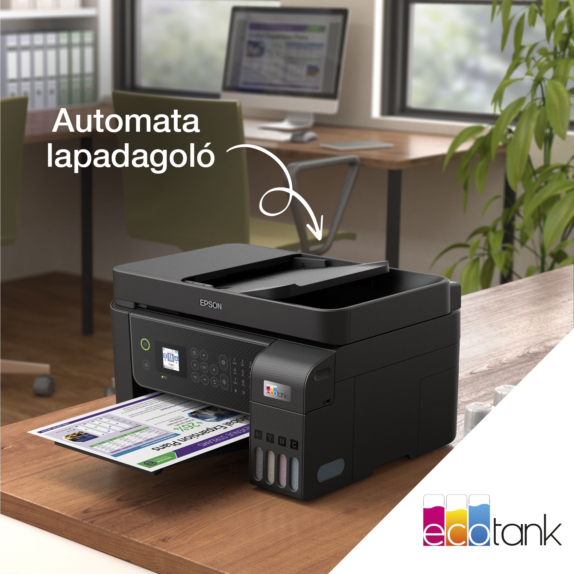 epson ecotank l5310 a4, színes multifunkciós nyomtató adf usb/wifi/lan 8100/6500 oldal tintával