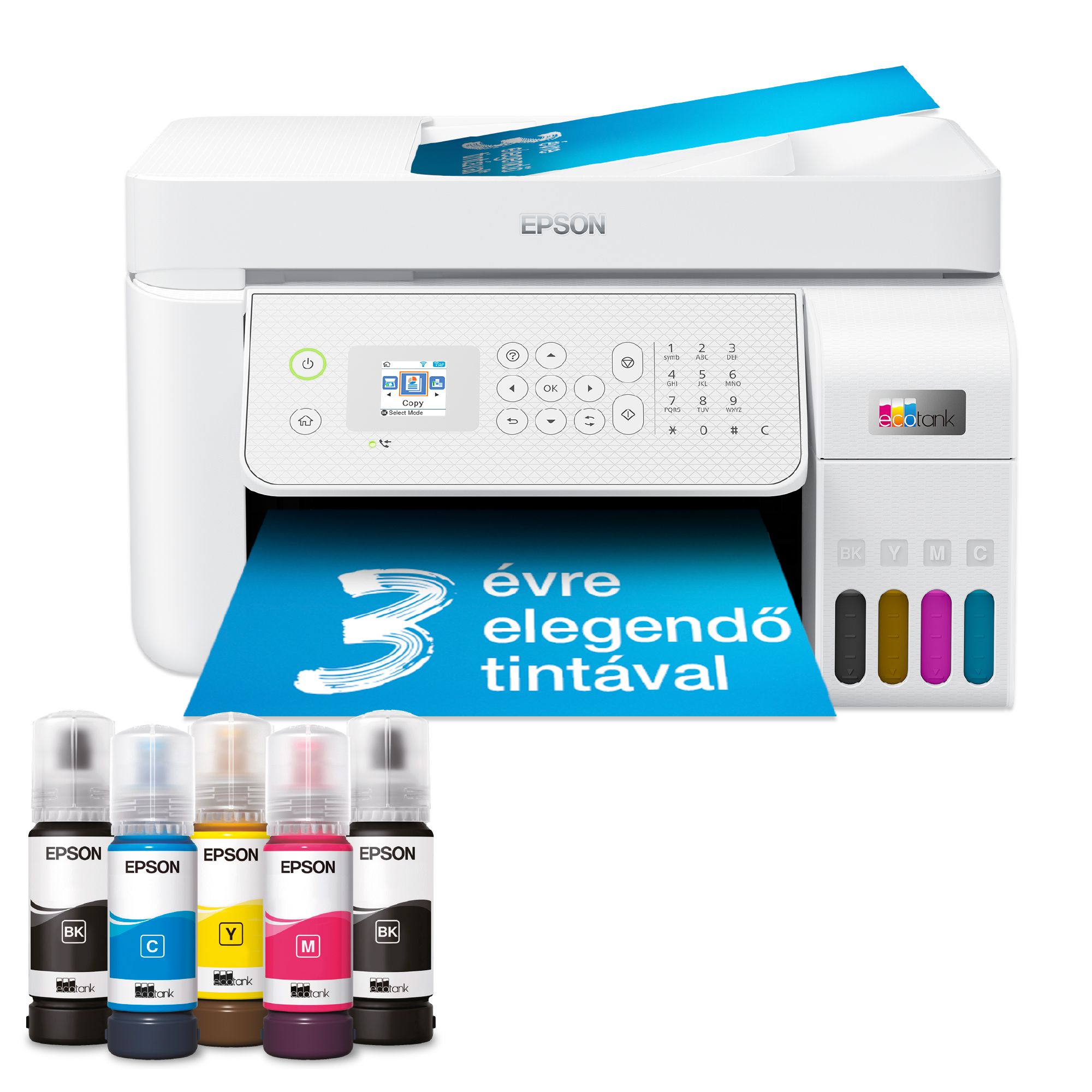 epson ecotank l5316 a4, színes multifunkciós nyomtató adf usb/wifi/lan 8100/6500 oldal tintával