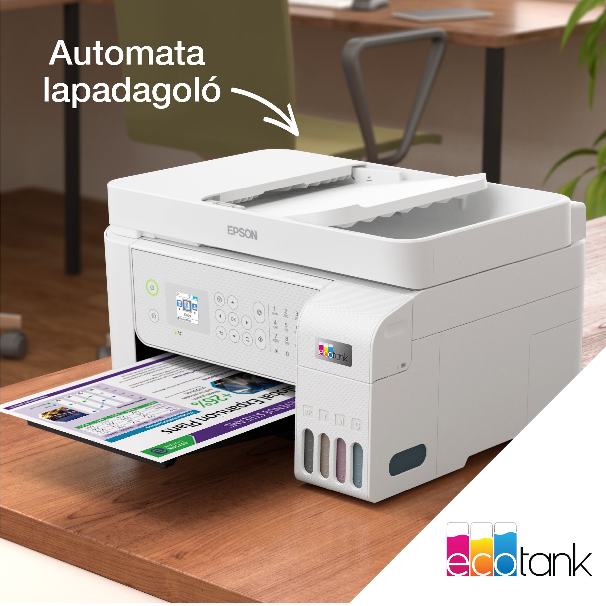 epson ecotank l5316 a4, színes multifunkciós nyomtató adf usb/wifi/lan 8100/6500 oldal tintával