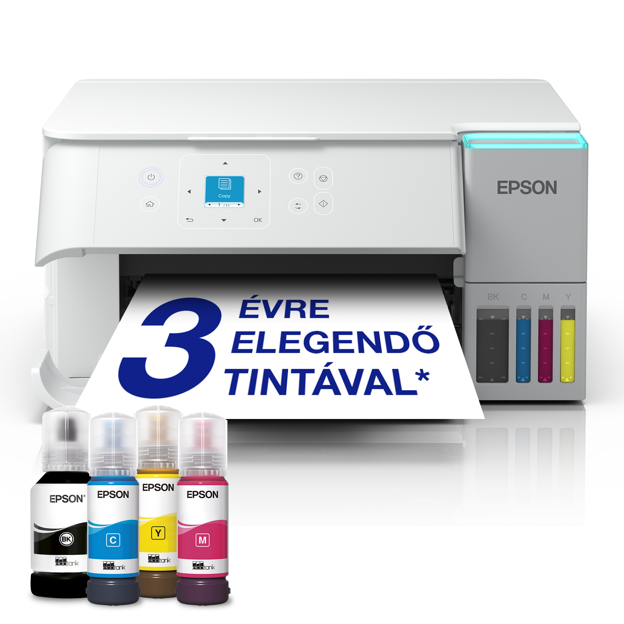 epson ecotank l4366 a4, színes multifunkciós nyomtató duplex, airprint usb/wifi 8500/6500 oldal tintával