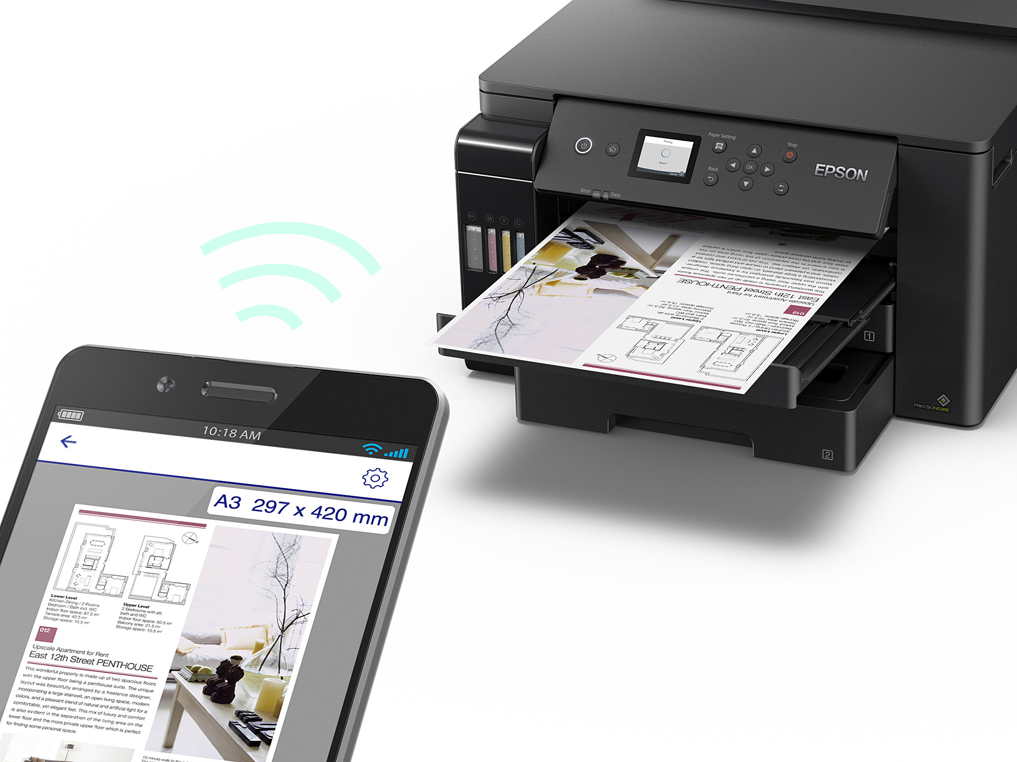 epson ecotank l11160 a3+, színes, usb/lan/wifi tintasugaras nyomtató